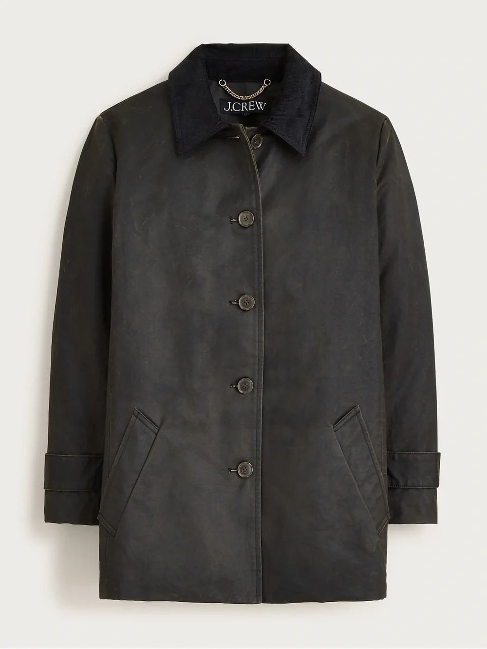 J CREW Coated Barn Jacket Washed Black Gray Combo Size XL $278 CN058